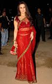 The Sexy Red Sari, worn Bollywood style