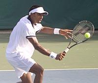 Amritraj performs a 'trick'