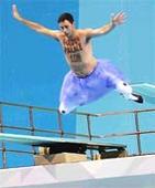 Jail for Olympic pool jump